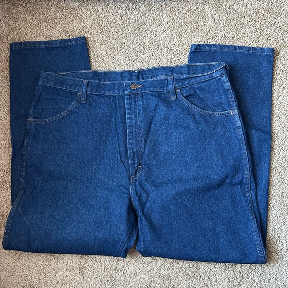 Men’s Rustler Dark Wash Denim Regular Fit Jeans Size 42x32 |C65 - Picture 3 of 12